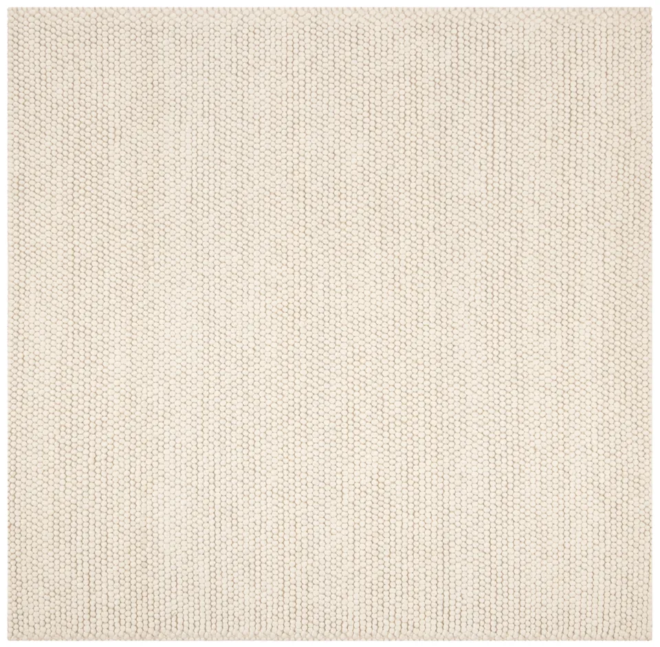 Arlo Home Hand Woven Area Rug, NAT620A, Ivory,  6' X 6' Square