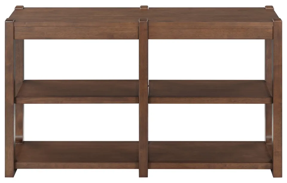 Telma Adjustable Shelves Console Table - Dark Walnut