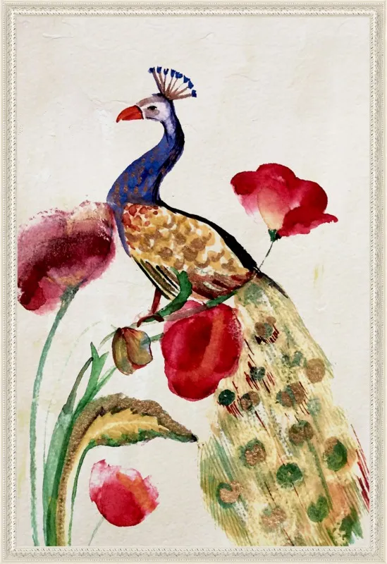 blue gold peacock by Ruti Shaashua for Artfully Walls