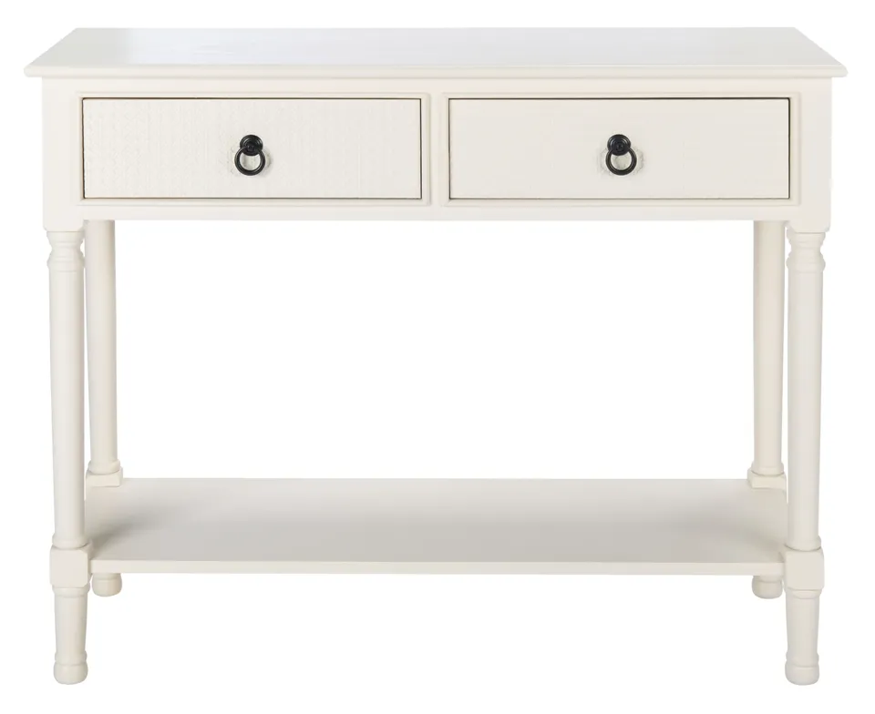 Haines 2 Drawer Console Table - Distrssed White