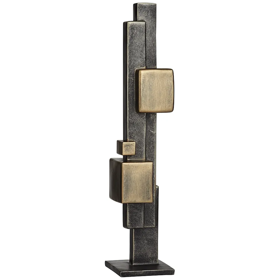 Cityscape 16 1/4" High Antique Brass Decorative Sculpture