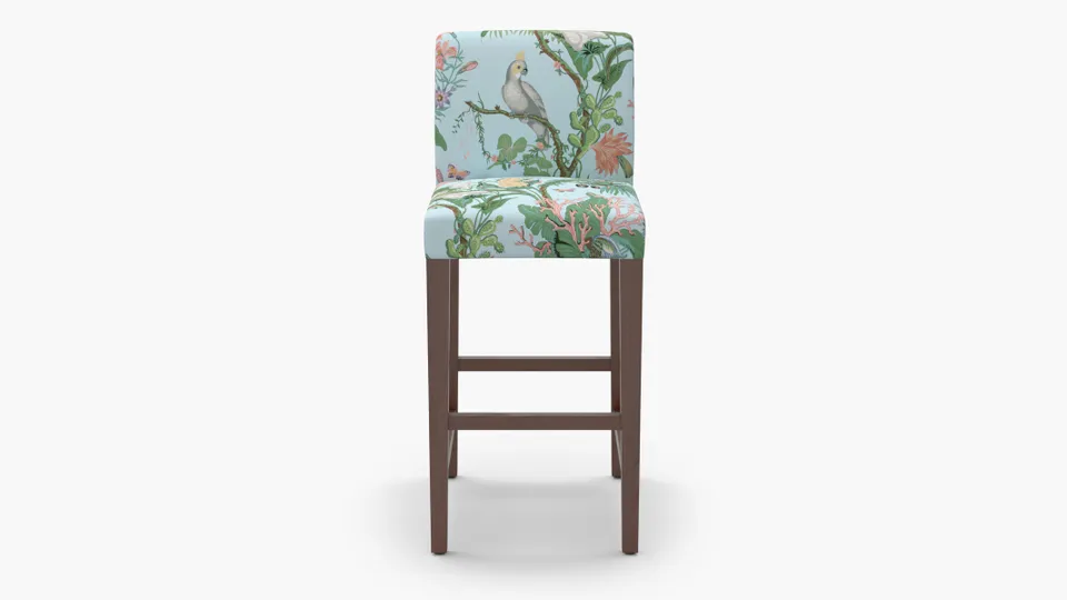 Signature Dining Bar Stool, Sky Cinque Terra, Walnut Square Tapered Leg