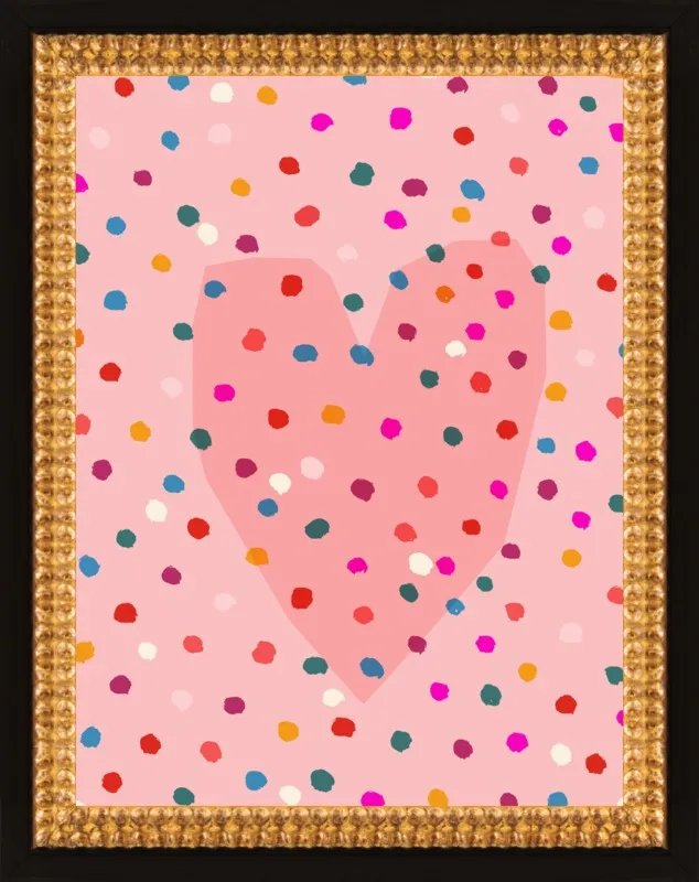 Rainbow Dotty Heart by Paula Mills for Artfully Walls