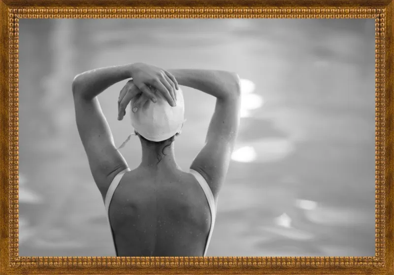 Woman Swimmer in a White Cap by Lucy Snowe for Artfully Walls