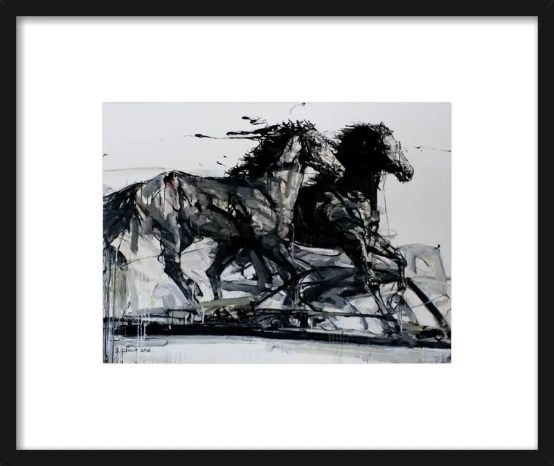 Black Stallions by Shao Y. Zhang for Artfully Walls