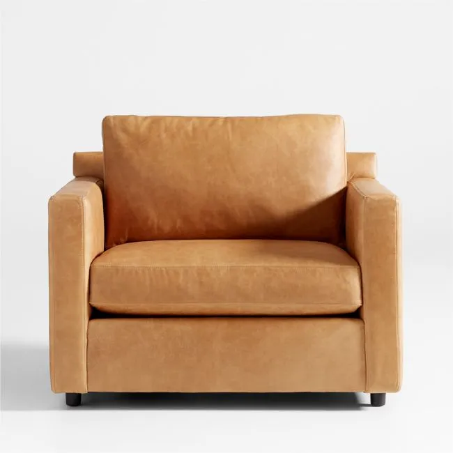 Barrett II 43.5" Leather Track Arm Chair and a Half