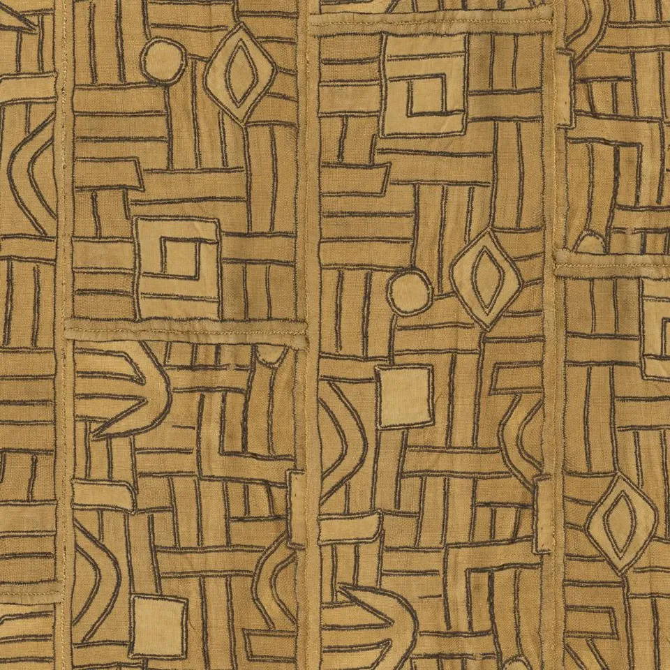 Golden Maze Kuba Cloth Wallpaper