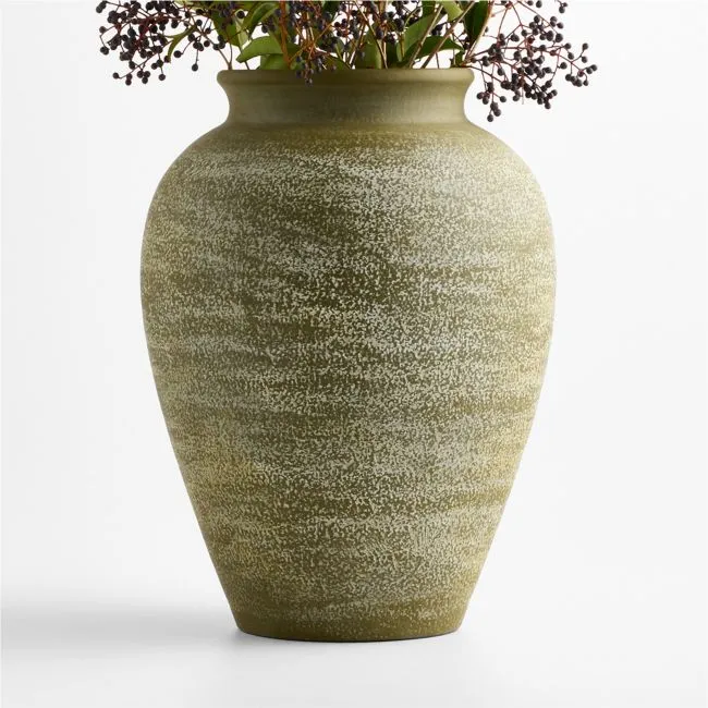 Ophelia Matte Olive Large Vase 17"