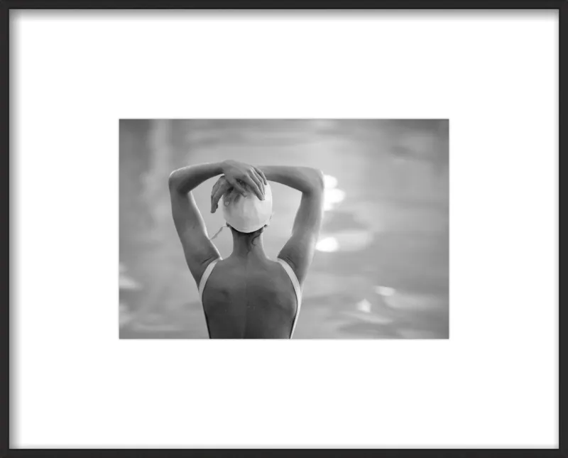 Woman Swimmer in a White Cap by Lucy Snowe for Artfully Walls