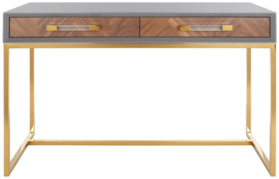 Marty Modern Desk - Grey/Gold