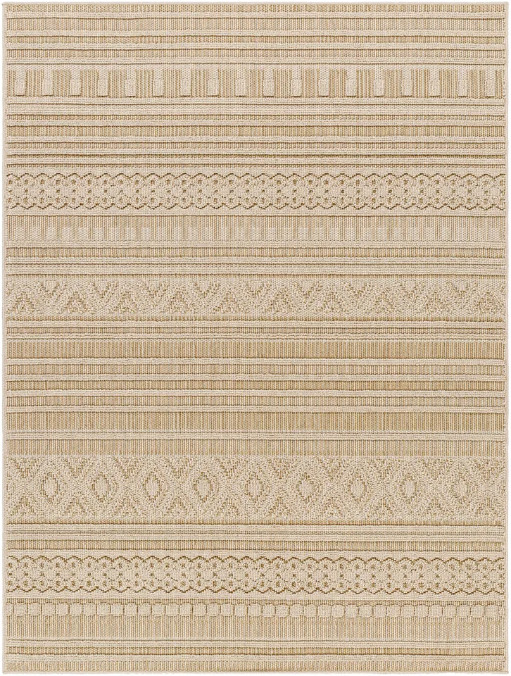 Rockport Beige Outdoor 2'7" x 7'3" Machine Woven Rug