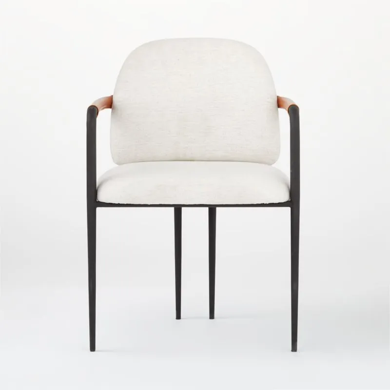 Avont White Performance Fabric Dining Armchair