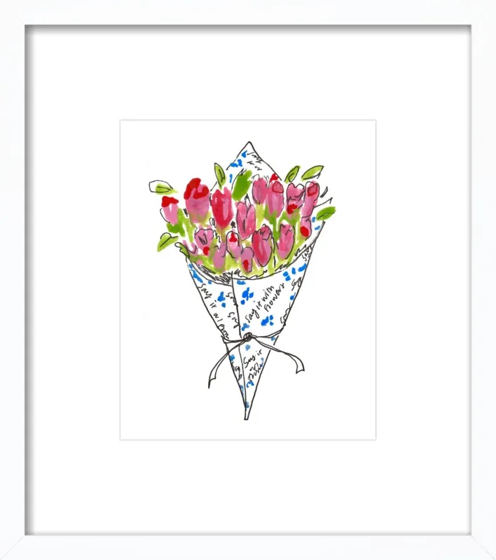 Bodega Flowers in Blue and Pink by Larsen McDowell for Artfully Walls