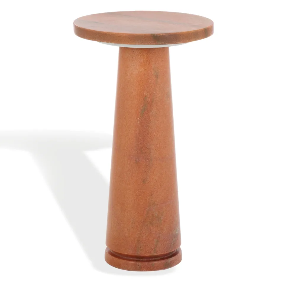 Valentia Round Marble Accent Table - Clay