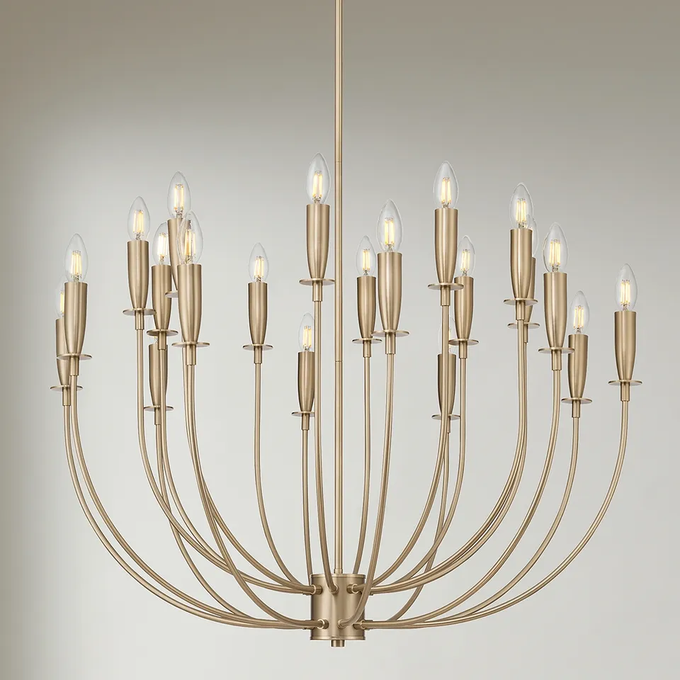 Possini Euro Lloyd 32" Wide Matte Brass 20-Light Modern Chandelier