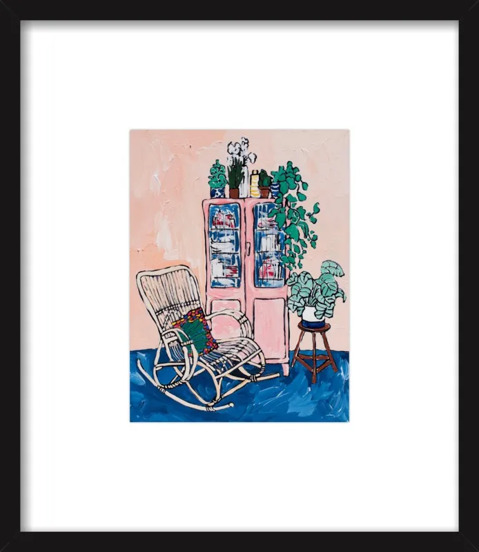 Rocking Chair In Pink Interior by Lara Lee Meintjes for Artfully Walls