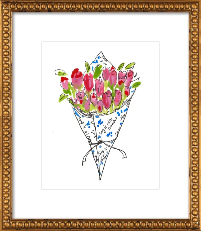 Bodega Flowers in Blue and Pink by Larsen McDowell for Artfully Walls