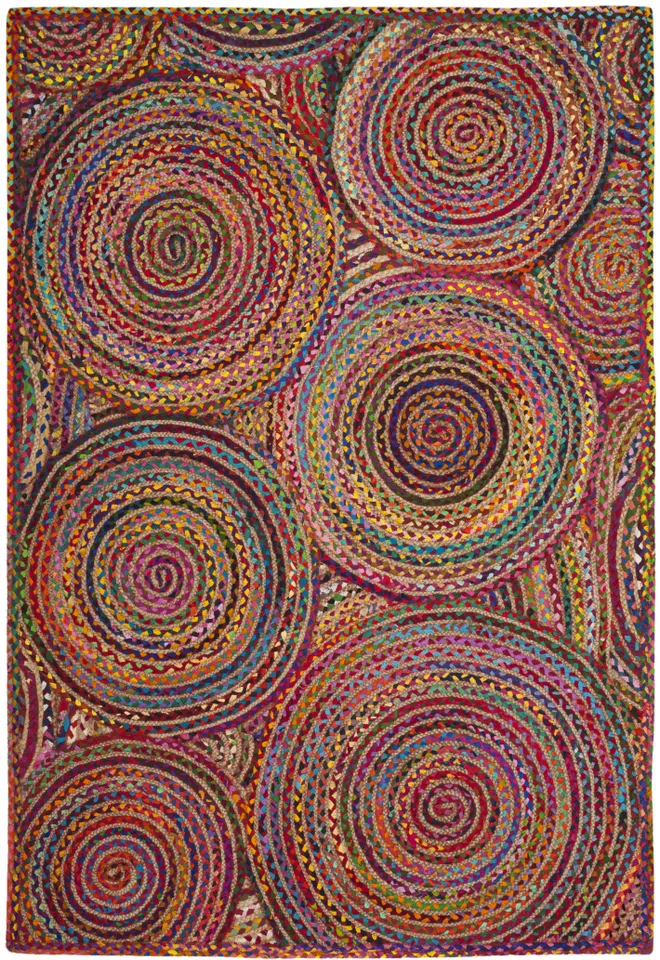 Arlo Home Hand Woven Area Rug, CAP203A, Red/Multi,  4' X 6'