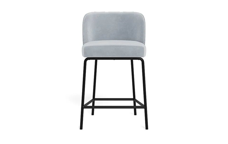 Graham Metal Framed Upholstered Counter Stool with Contrast Piping