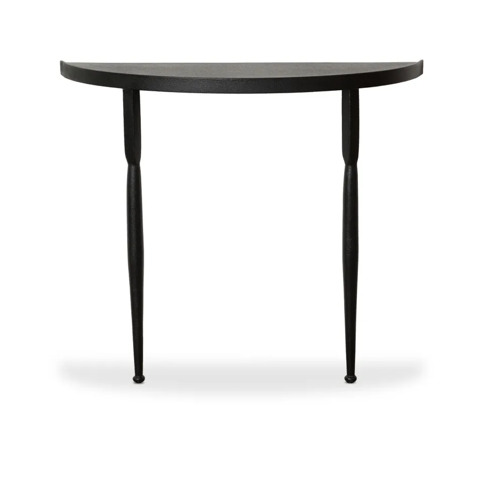 Lois Demilune Console Table - Textured Iron