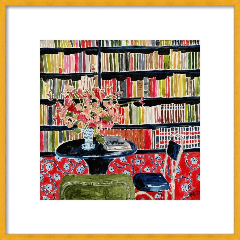 Books with Flowers by Kate Lewis for Artfully Walls