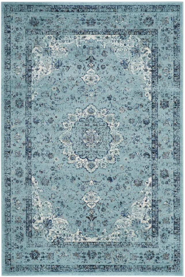 Arlo Home Woven Area Rug, EVK220E, Light Blue/Light Blue,  4' X 6'
