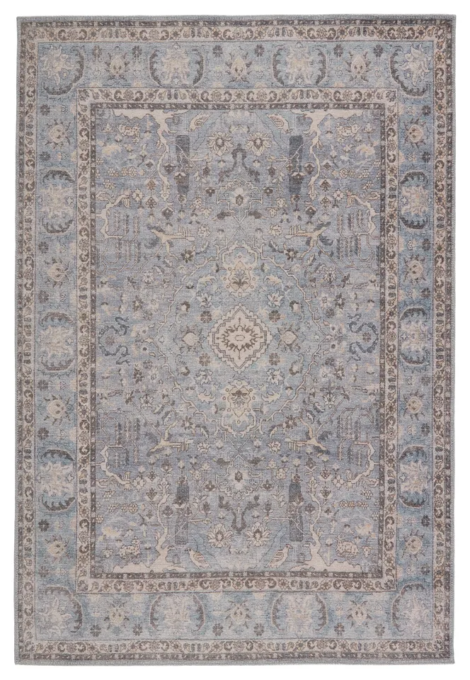Kadin Medallion Blue/ Gray Area Rug (7'6"X9'6")