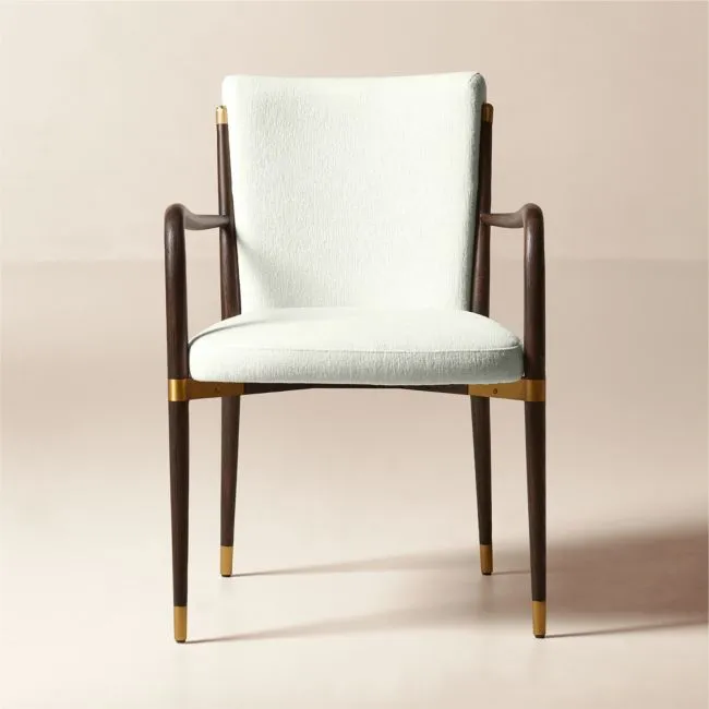 Norrie Snow White Performance Fabric Dining Armchair Set of 4