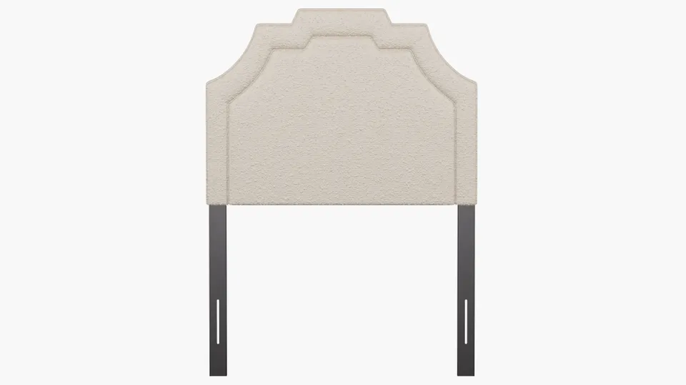 Art Deco Headboard, Snow Boucle, Twin