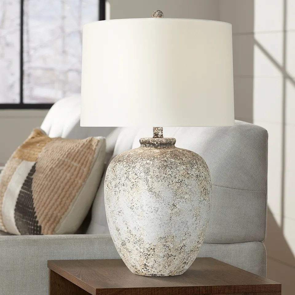 Astaire 27" Weathered Rustic Urn Jar Table Lamp