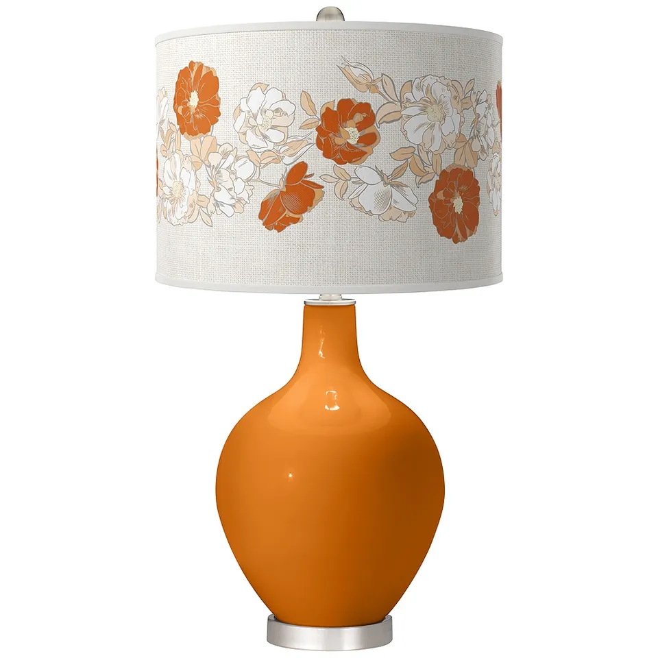 Cinnamon Spice Rose Bouquet Ovo Table Lamp