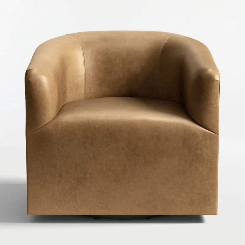 Carlyle Leather Swivel Accent Chair