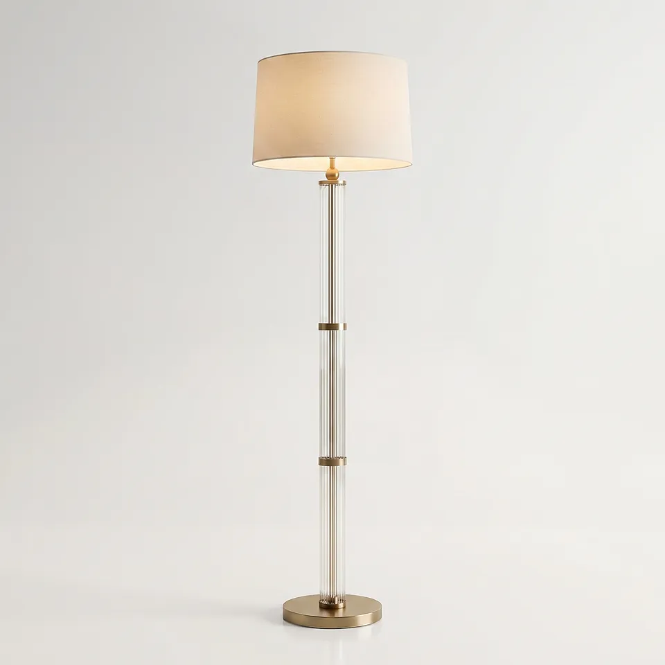 Possini Euro Skyland 68 1/2" High Soft Brass Glass Modern Floor Lamp