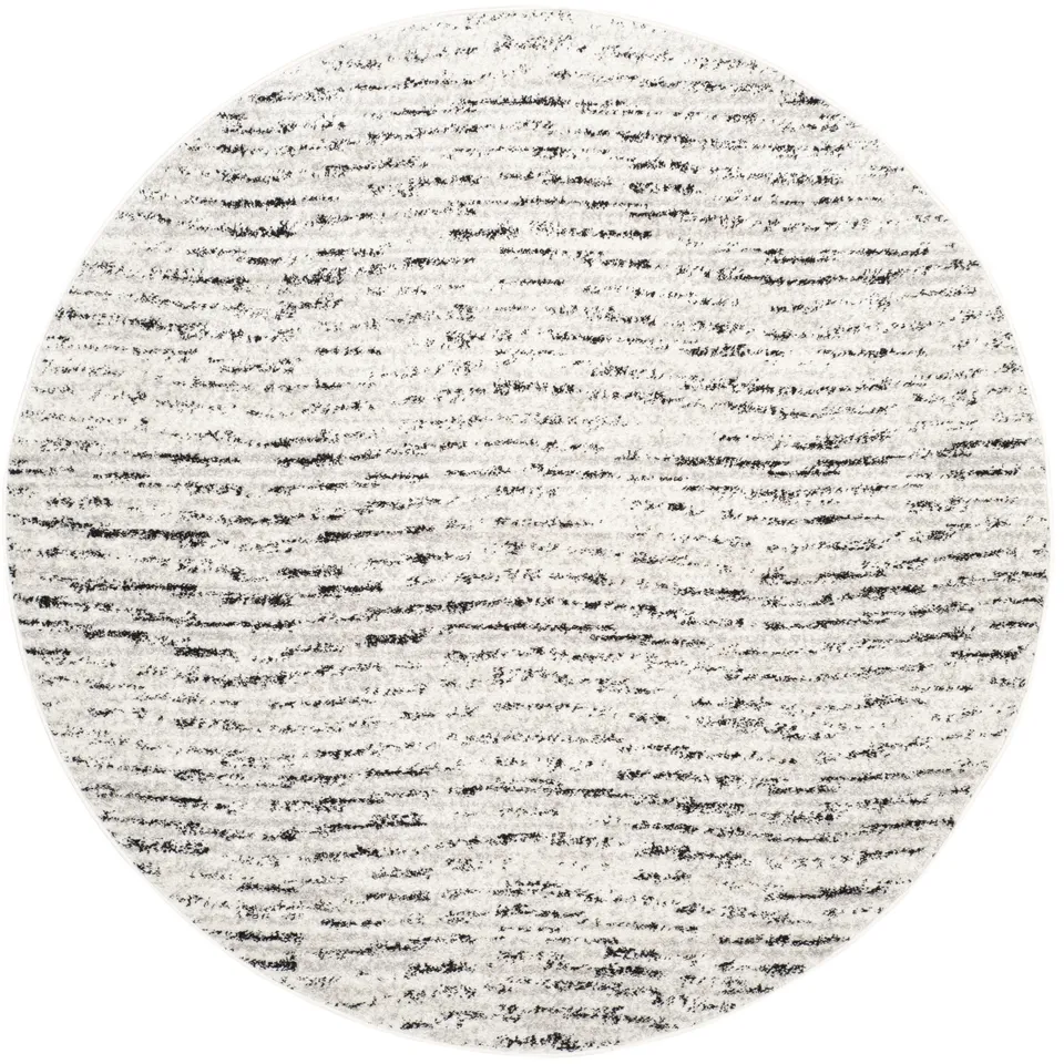 Arlo Home Woven Area Rug, ADR117B, Ivory/Silver,  6' X 6' Round