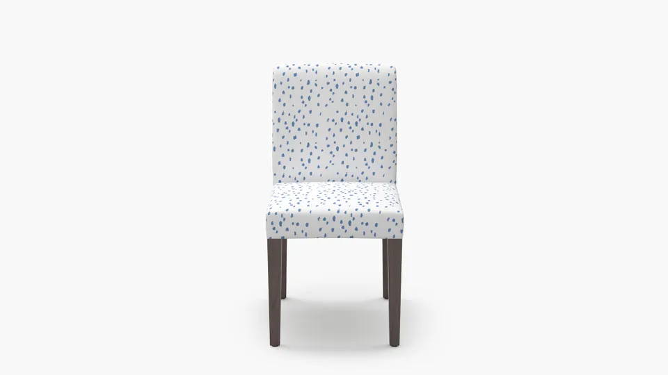 Signature Dining Chair, Blue Dalmatian, Espresso Square Tapered Leg