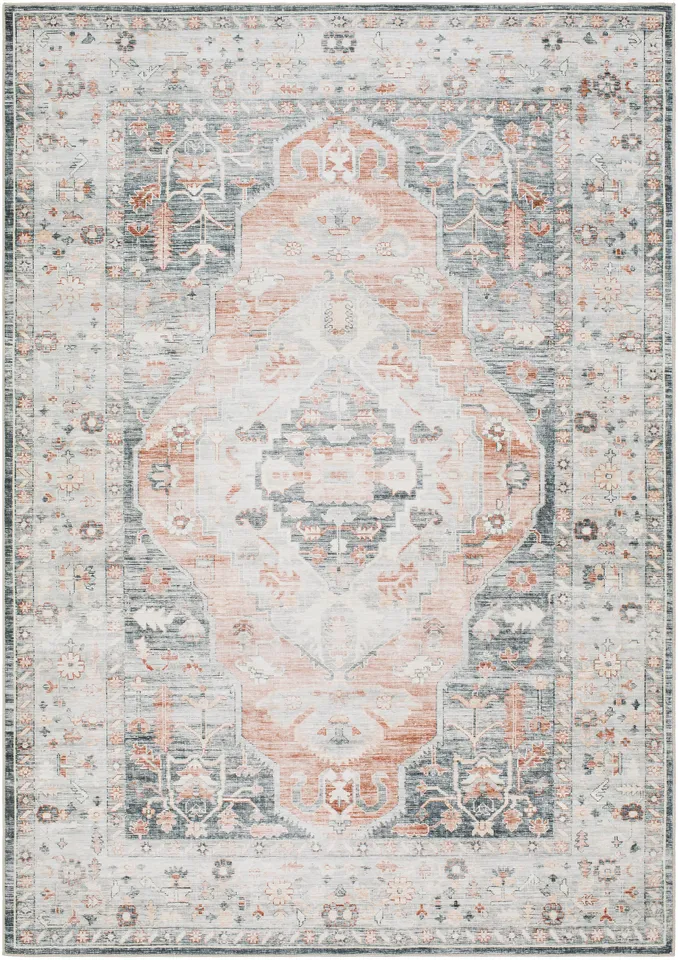 Lavable Beige Indoor 2'6" x 8' Machine Woven Rug