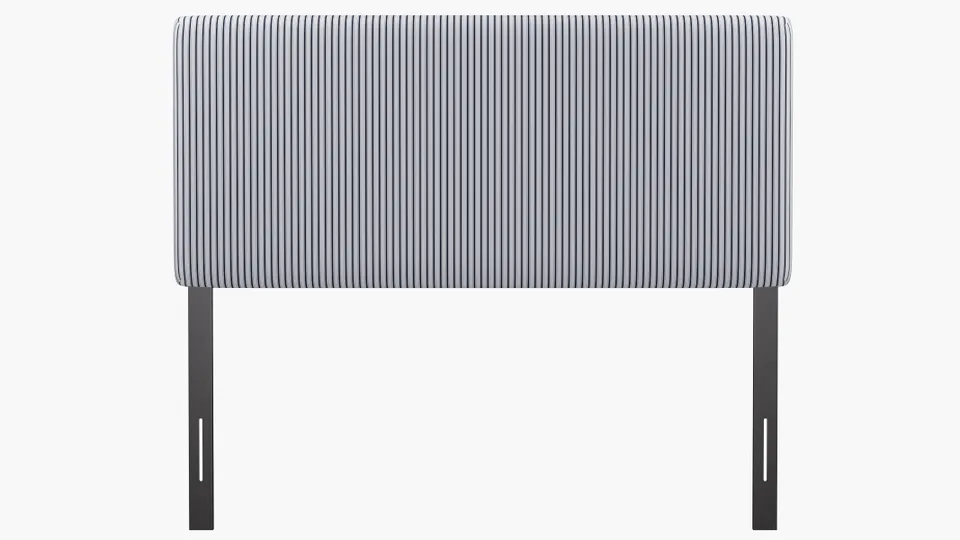 Square Back Headboard, Navy Classic Ticking Stripe, Queen