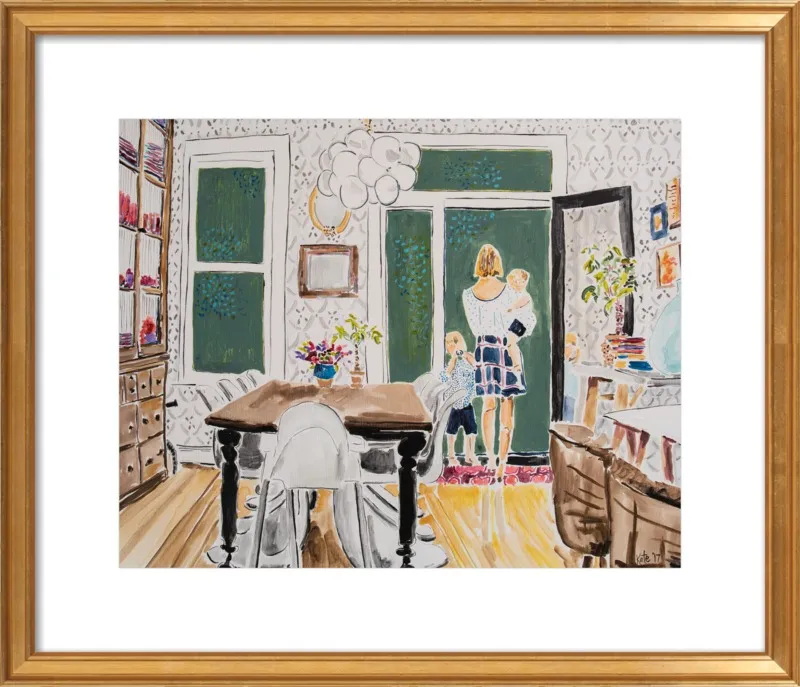 Dining Room with Wallpaper by Kate Lewis for Artfully Walls
