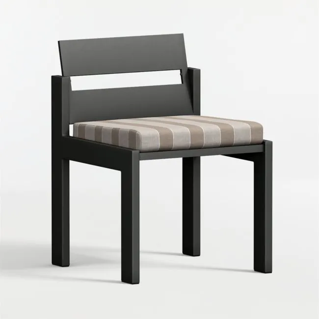 Walker Metal Outdoor Dining Chair with Canvas Range Dune Stripe Sunbrella ® Cushions