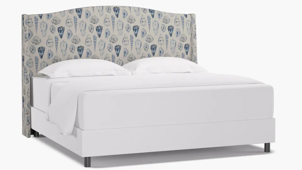 Classic Wingback Headboard, Porcelain Coquina, King