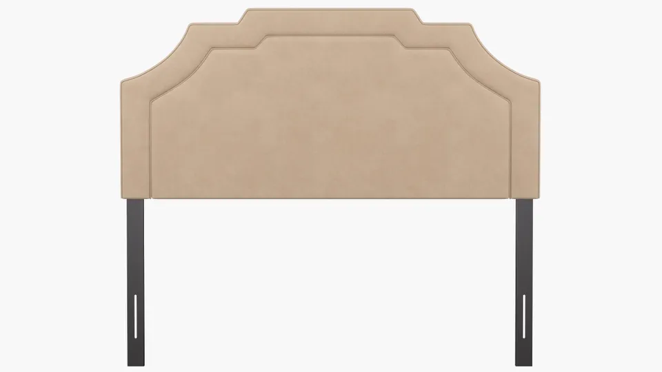 Art Deco Headboard, Pearl Classic Velvet, Queen