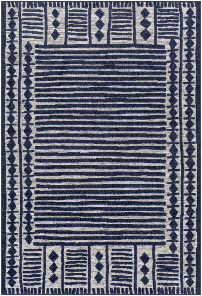 Greenwich Blue Outdoor 6'5" x 9' Machine Woven Rug
