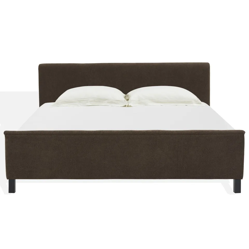 Finney Upholstered Bed - Dark Brown
