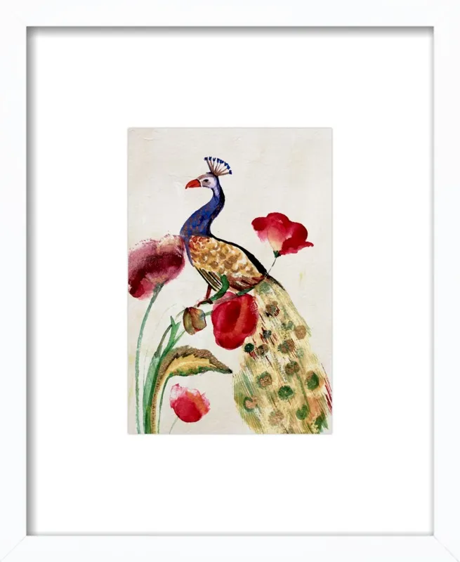 blue gold peacock by Ruti Shaashua for Artfully Walls