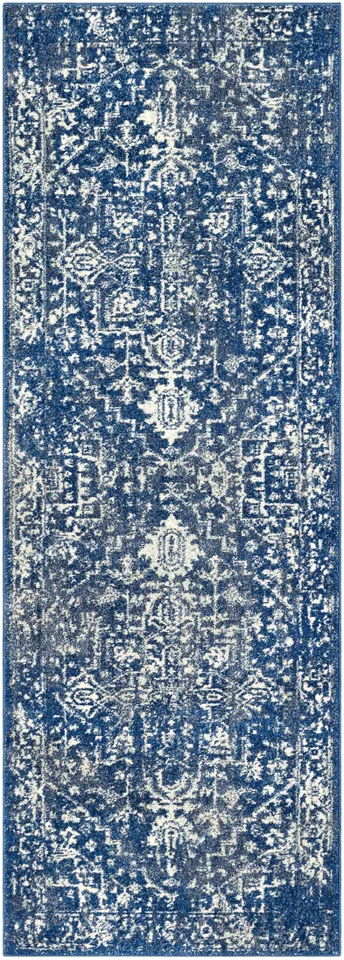 Harput Blue Indoor 2'7" x 7'3" Machine Woven Rug