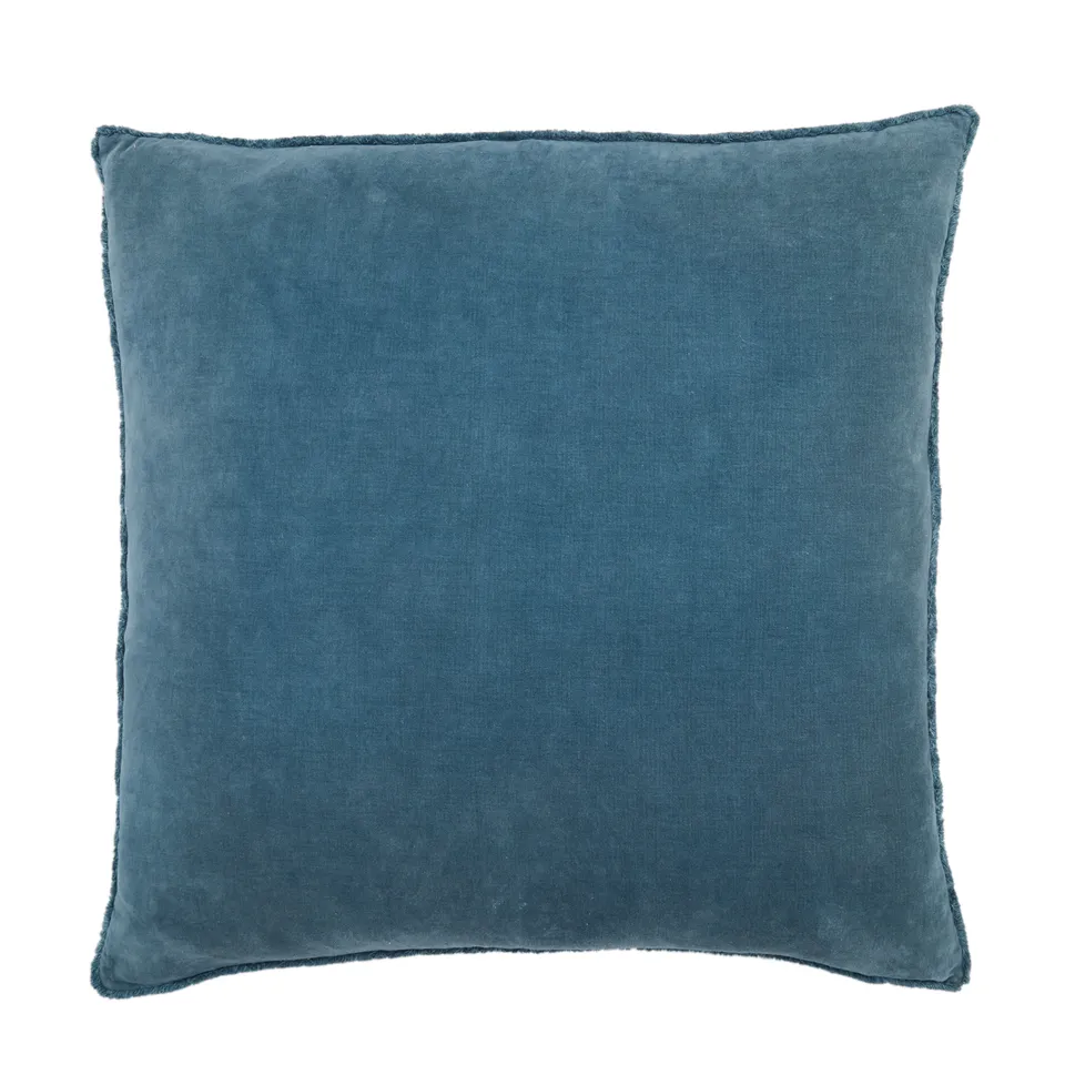 Sunbury NOU20 Handmade Solid Blue Down Alternative Filled Pillow (26")