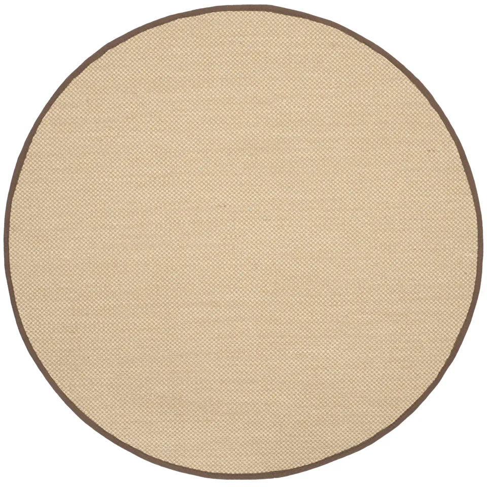 Arlo Home Woven Area Rug, NF141C, Maize/Brown,  4' X 4' Round