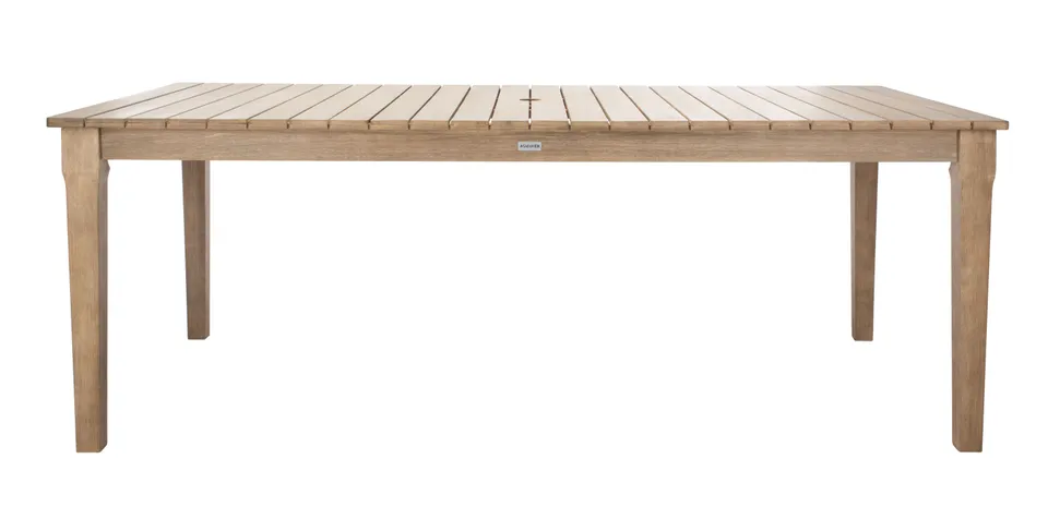 Dominica Wooden Outdoor Dining Table - Natural - Safavieh