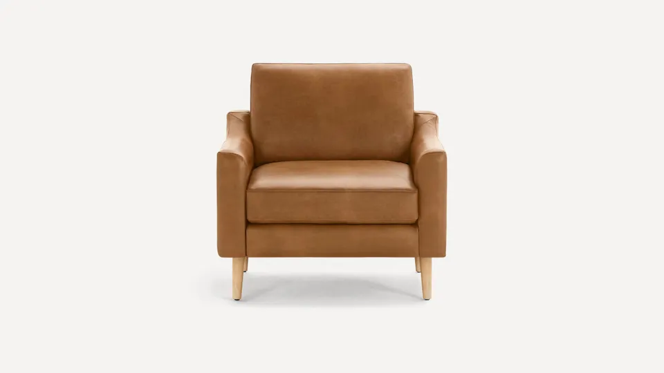 Nomad Leather Club Chair - Camel - Top Grain Leather / Oak - Wood / Slope