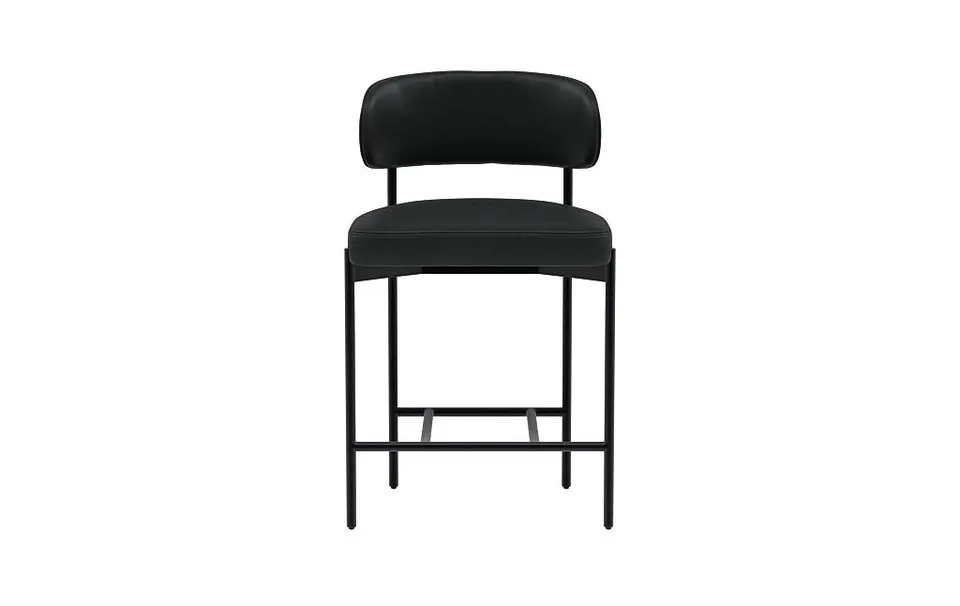 Hollis Leather Metal Framed Upholstered Counter Stool